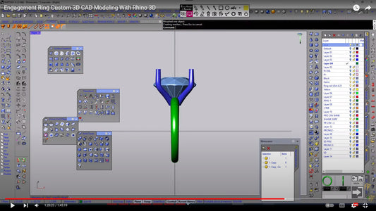 Engagement Ring Custom 3D CAD Modeling With Rhino 3D