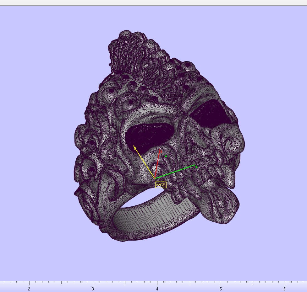 Badass Gothic Punk Skull Ring 3D CAD Design-GP34S 3D Print Model