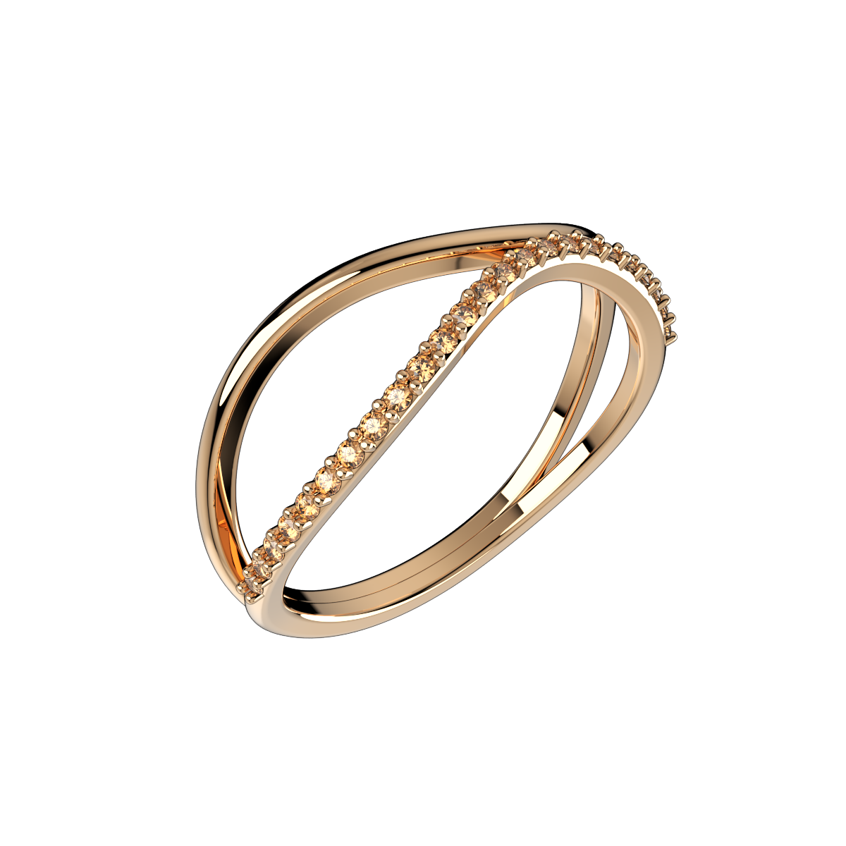 Light Women Ring Only 2.5 Grams Gold 18K, 3D Print Model -X003