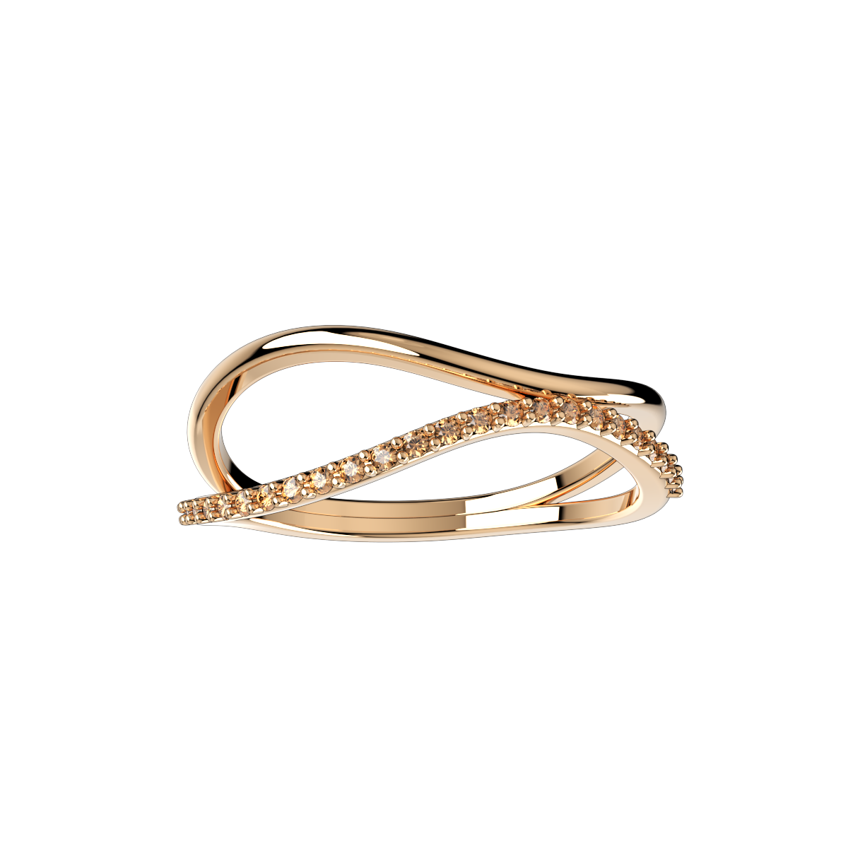 Light Women Ring Only 2.5 Grams Gold 18K, 3D Print Model -X003