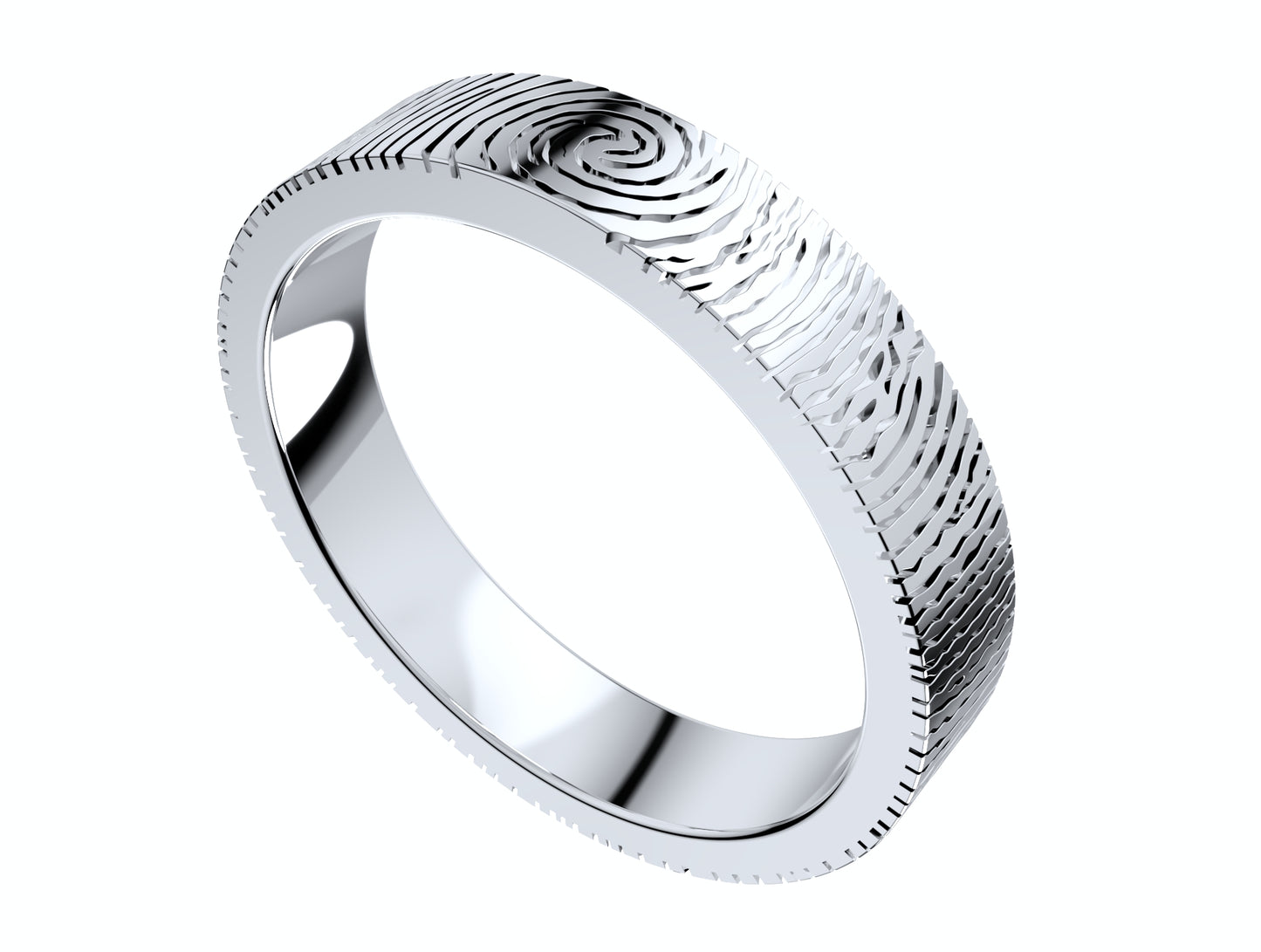 Wedding Set Rings Finger Print Styles CAD Design- CC125M 3D print model