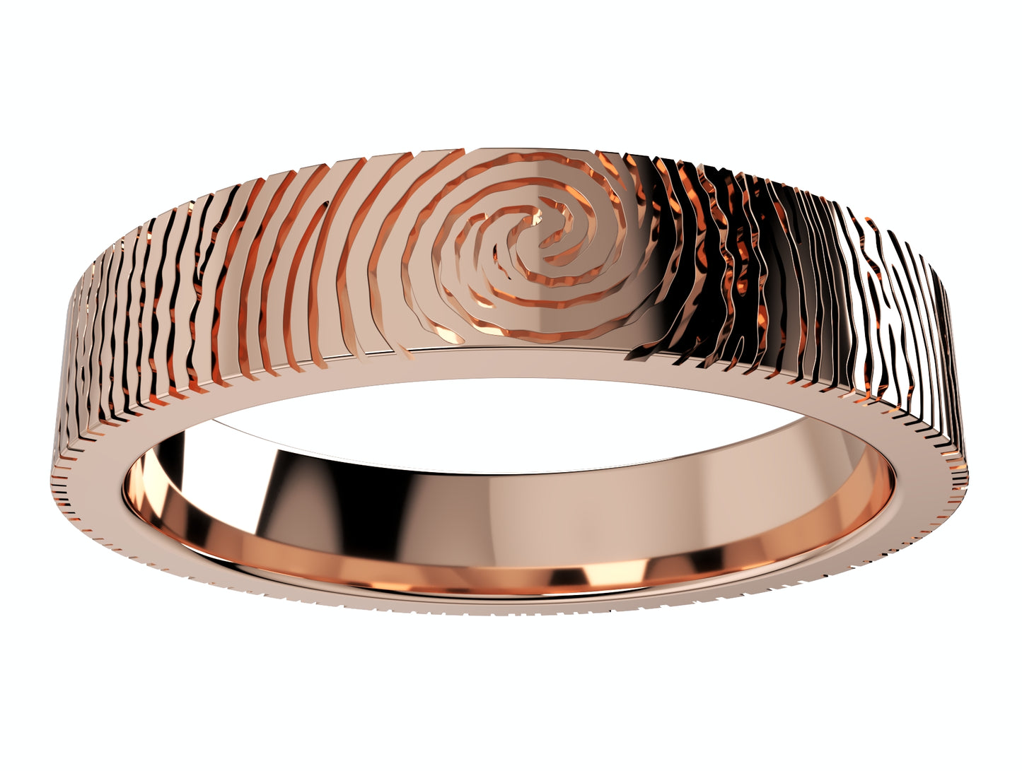 Wedding Set Rings Finger Print Styles CAD Design- CC125M 3D print model