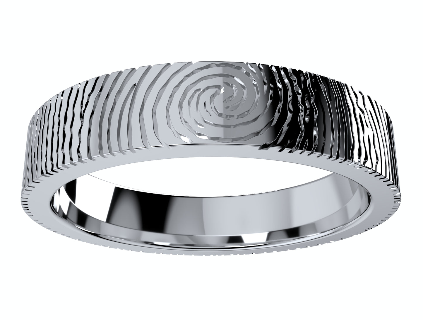Wedding Set Rings Finger Print Styles CAD Design- CC125M 3D print model
