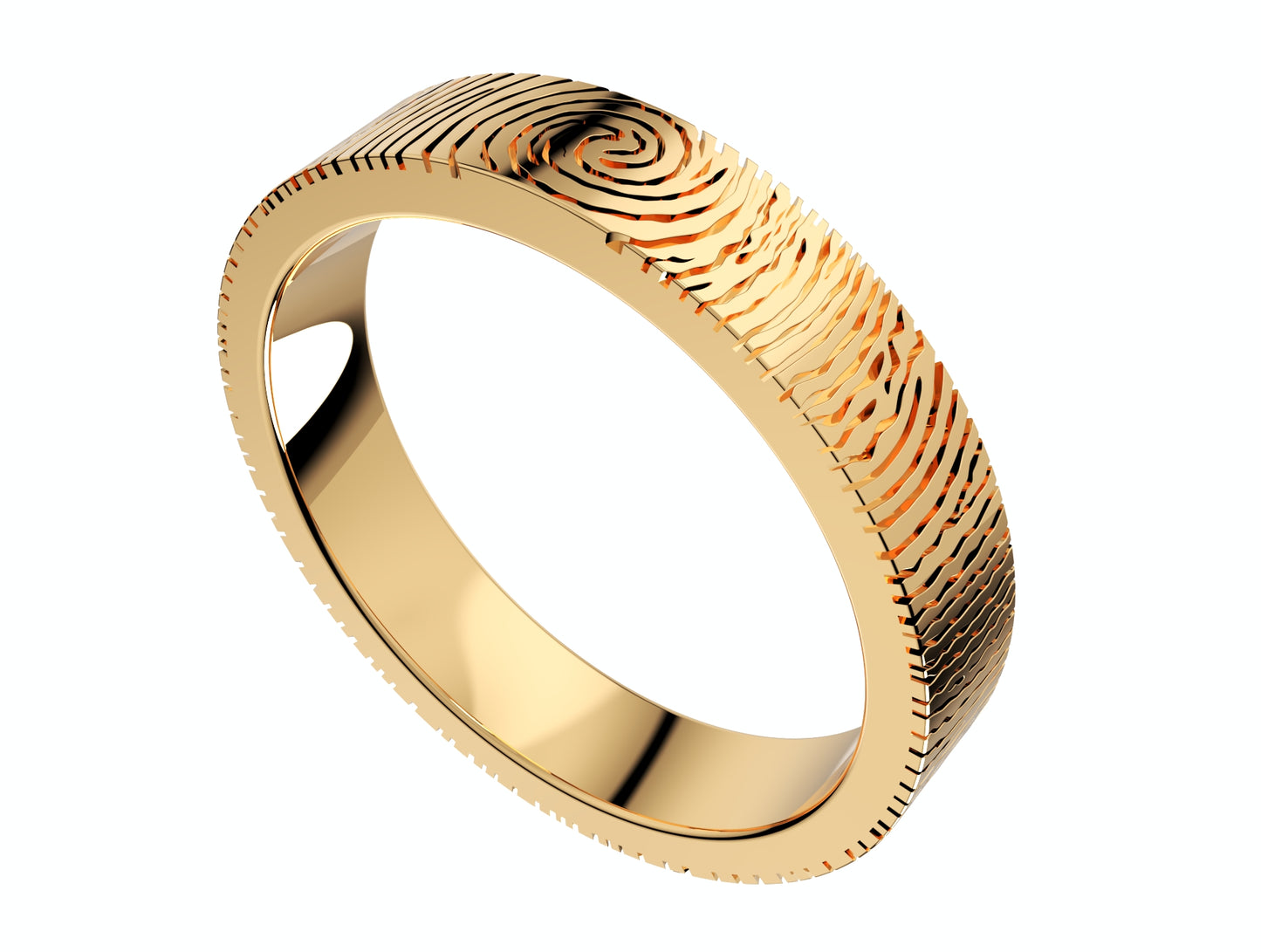Wedding Set Rings Finger Print Styles CAD Design- CC125M 3D print model