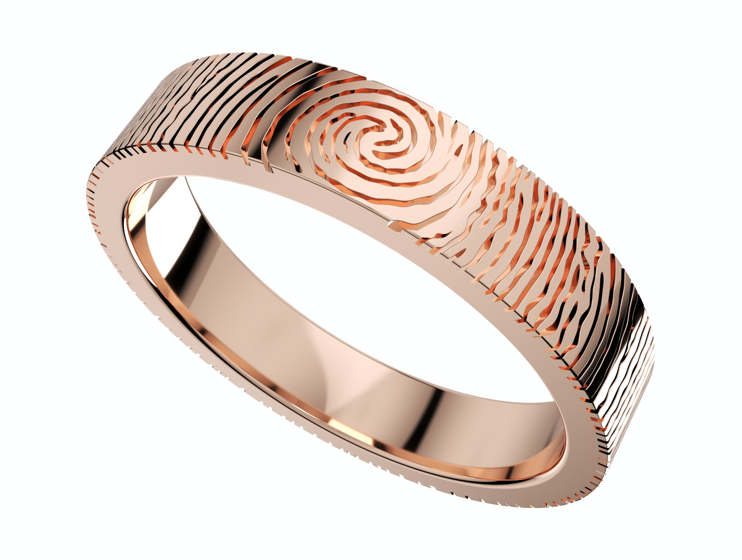 Wedding Set Rings Finger Print Styles CAD Design- CC125M 3D print model