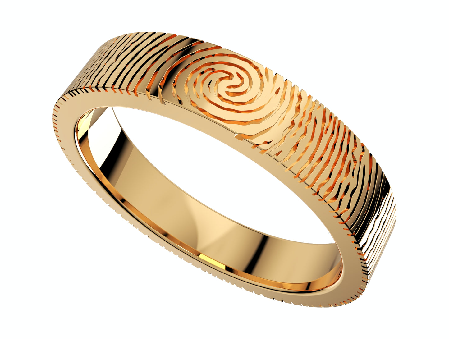 Wedding Set Rings Finger Print Styles CAD Design- CC125M 3D print model