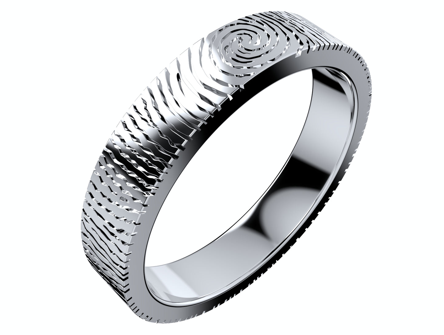 Wedding Set Rings Finger Print Styles CAD Design- CC125M 3D print model