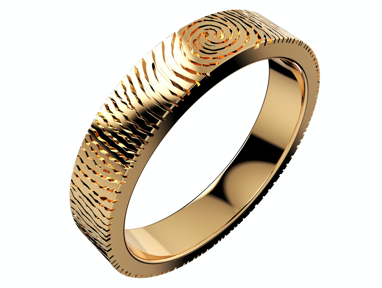 Wedding Set Rings Finger Print Styles CAD Design- CC125M 3D print model