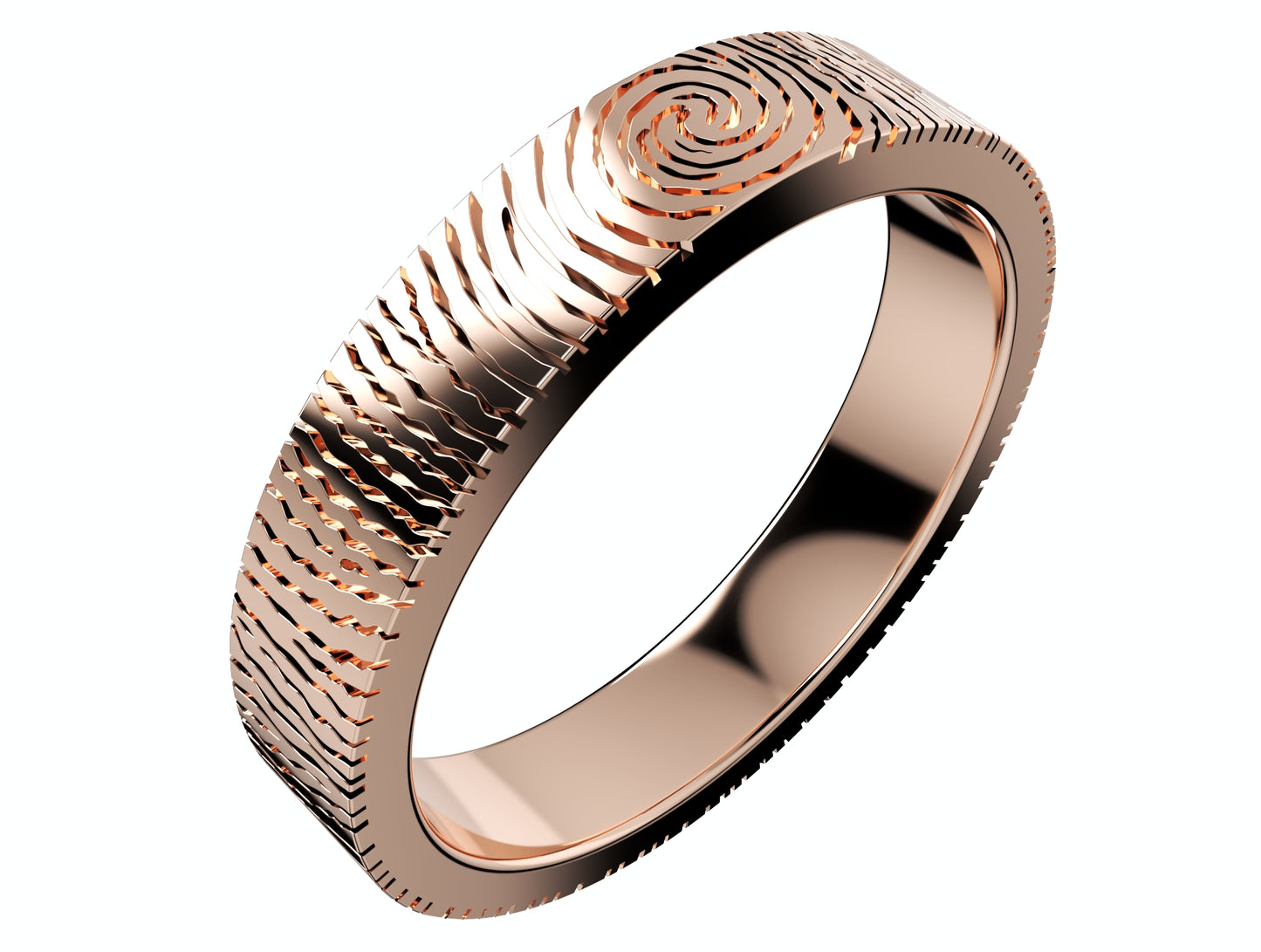 Wedding Set Rings Finger Print Styles CAD Design- CC125M 3D print model