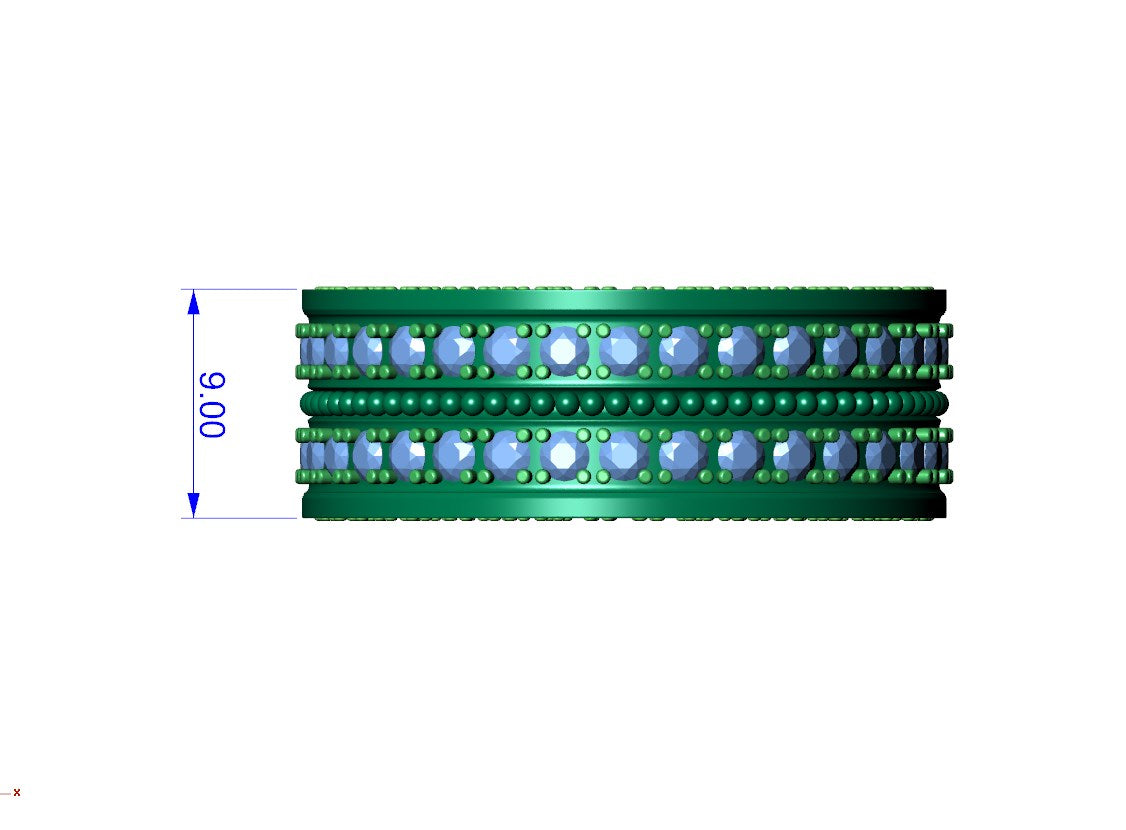 Wedding Ring For Men And Women 9 mm Wide Design-PSJM001V12VE 3D print model