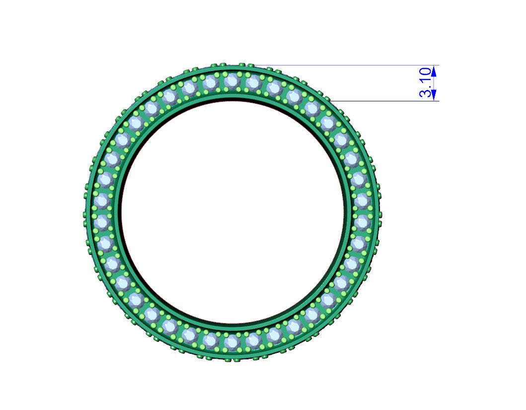 Wedding Ring For Men And Women 9 mm Wide Design-PSJM001V12VE 3D print model