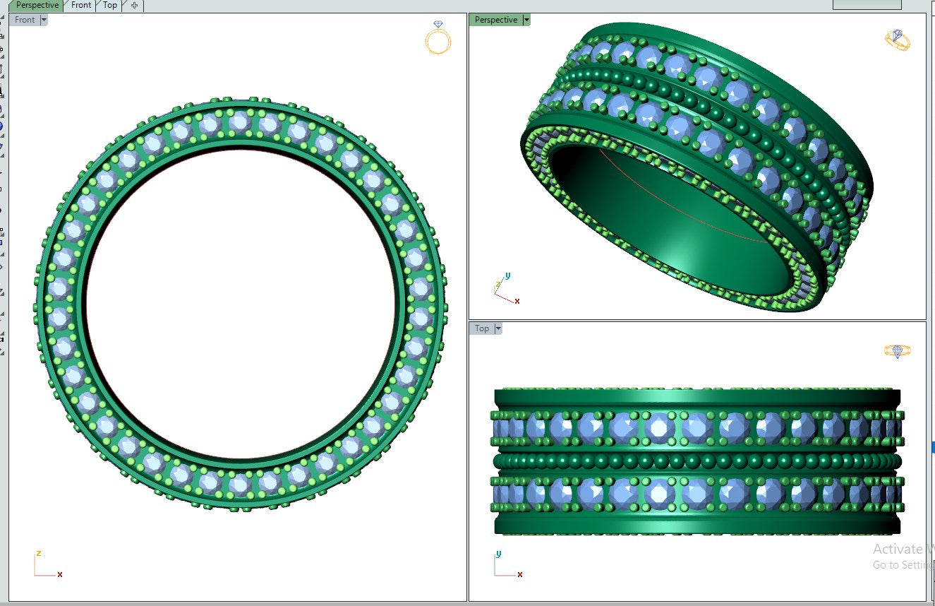 Wedding Ring For Men And Women 9 mm Wide Design-PSJM001V12VE 3D print model