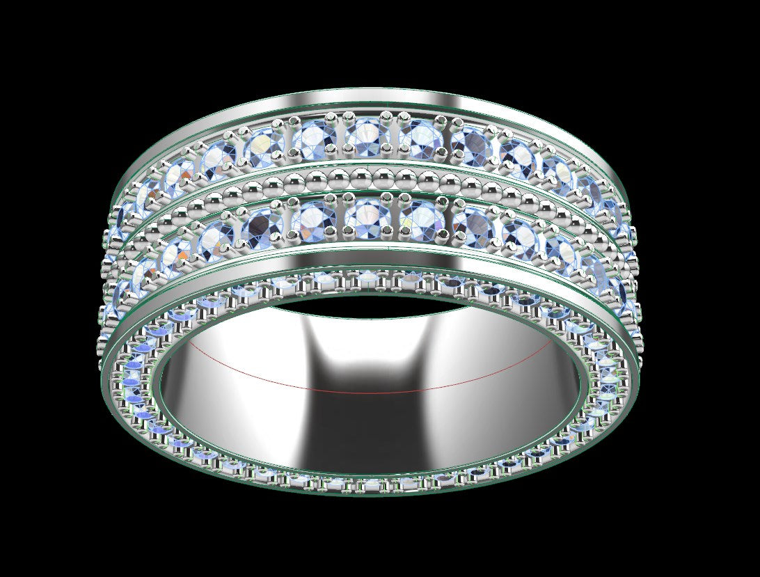 Wedding Ring For Men And Women 9 mm Wide Design-PSJM001V12VE 3D print model