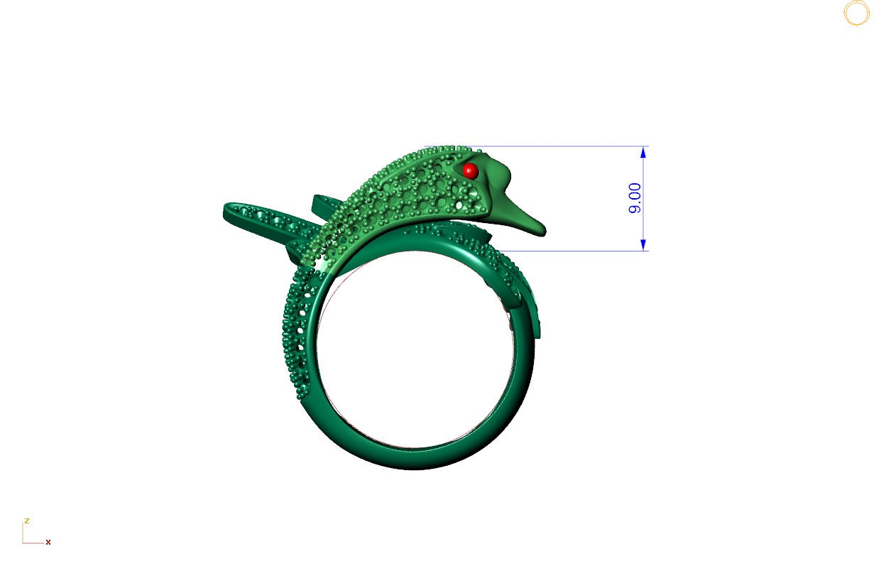 Bird Women Ring 3D CAD Design-R002G 3D PRINT MODEL