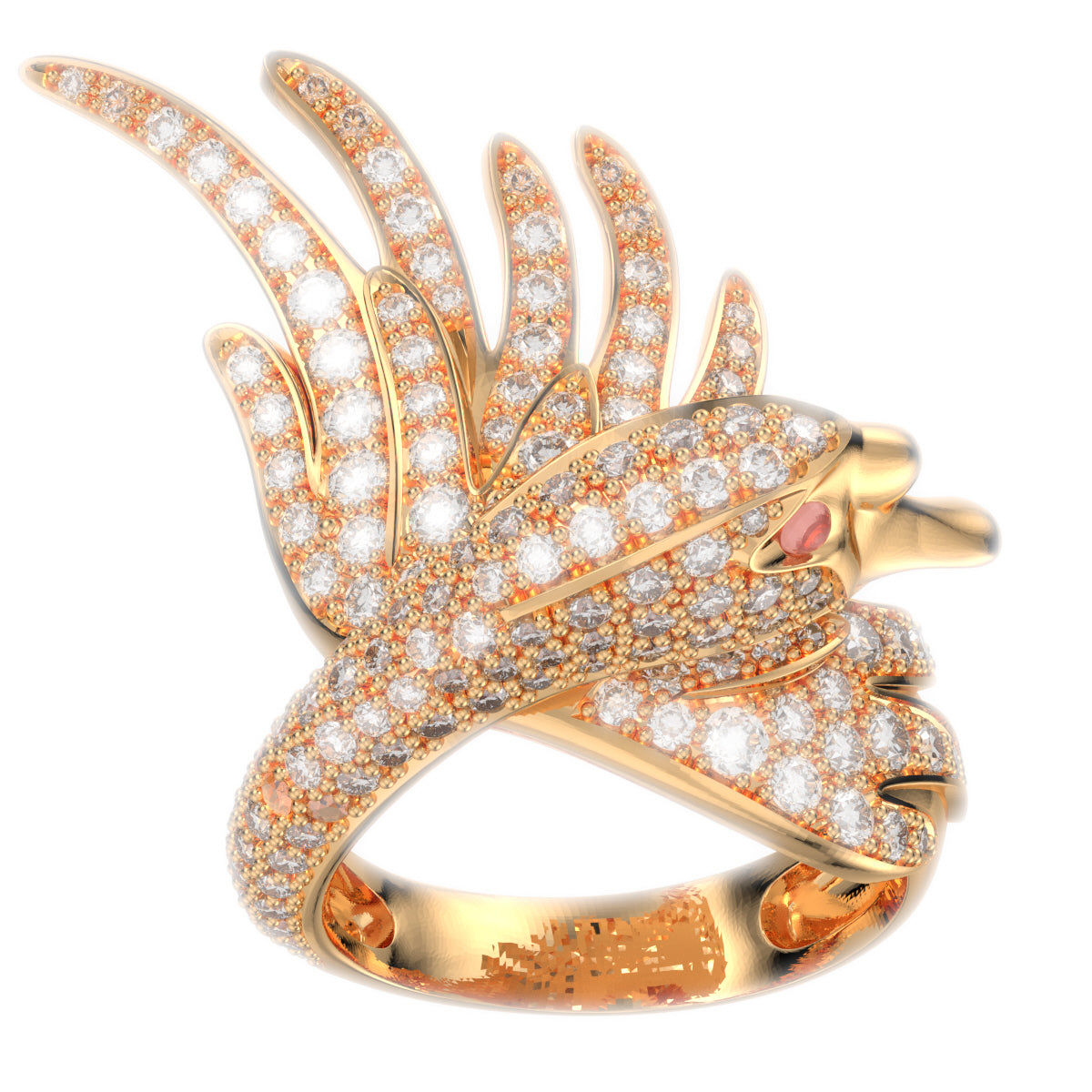 Bird Women Ring 3D CAD Design-R002G 3D PRINT MODEL