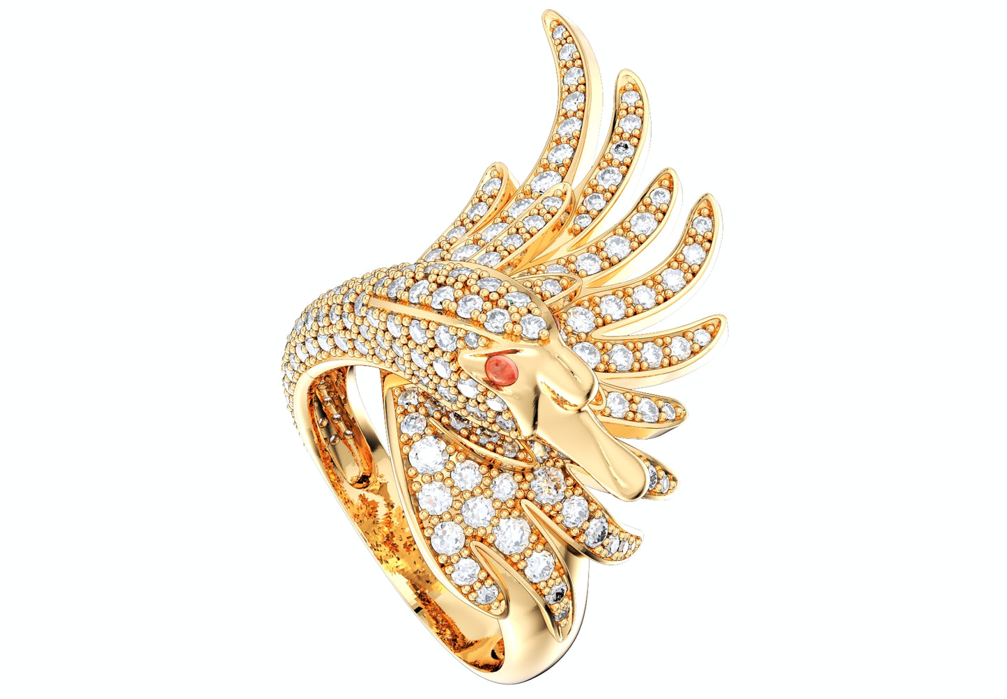 Bird Women Ring 3D CAD Design-R002G 3D PRINT MODEL