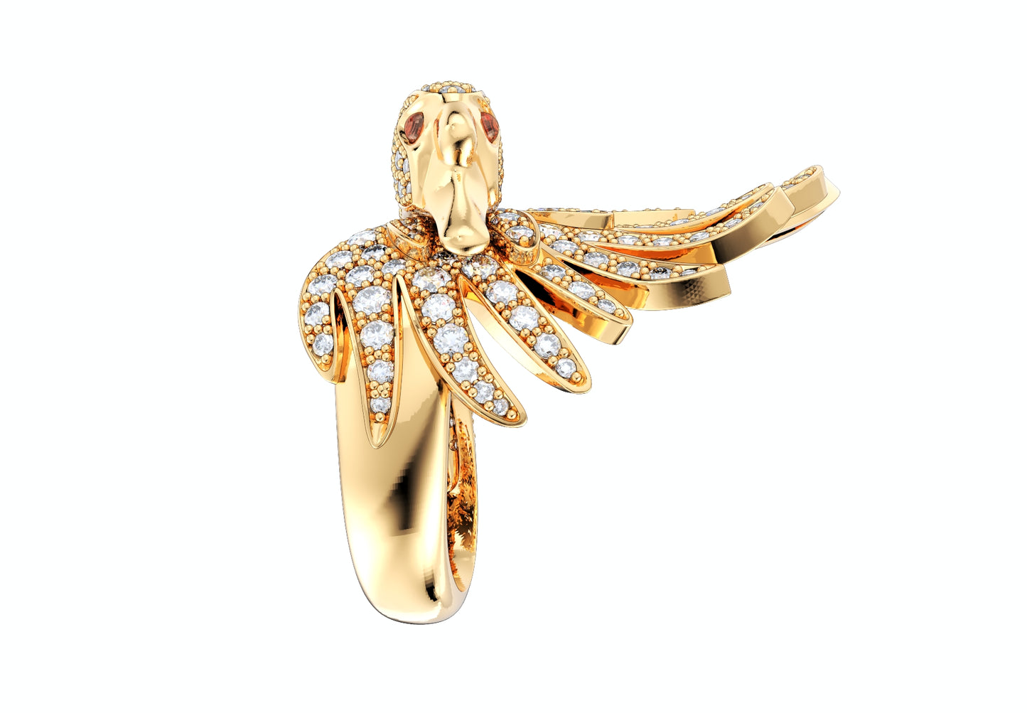 Bird Women Ring 3D CAD Design-R002G 3D PRINT MODEL