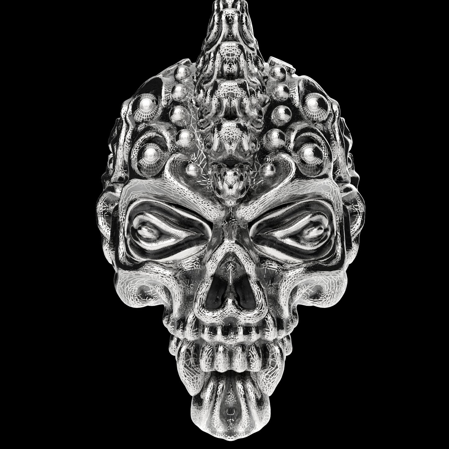 Badass Gothic Punk Skull Ring 3D CAD Design-GP34S 3D Print Model