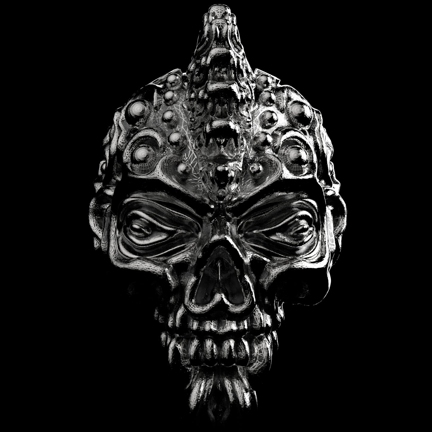 Badass Gothic Punk Skull Ring 3D CAD Design-GP34S 3D Print Model