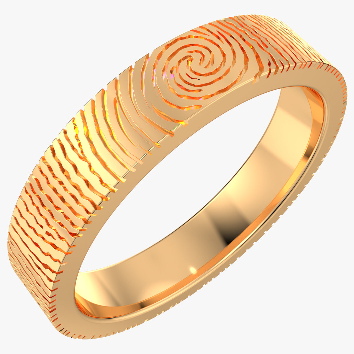 Wedding Set Rings Finger Print Styles CAD Design- CC125M 3D print model