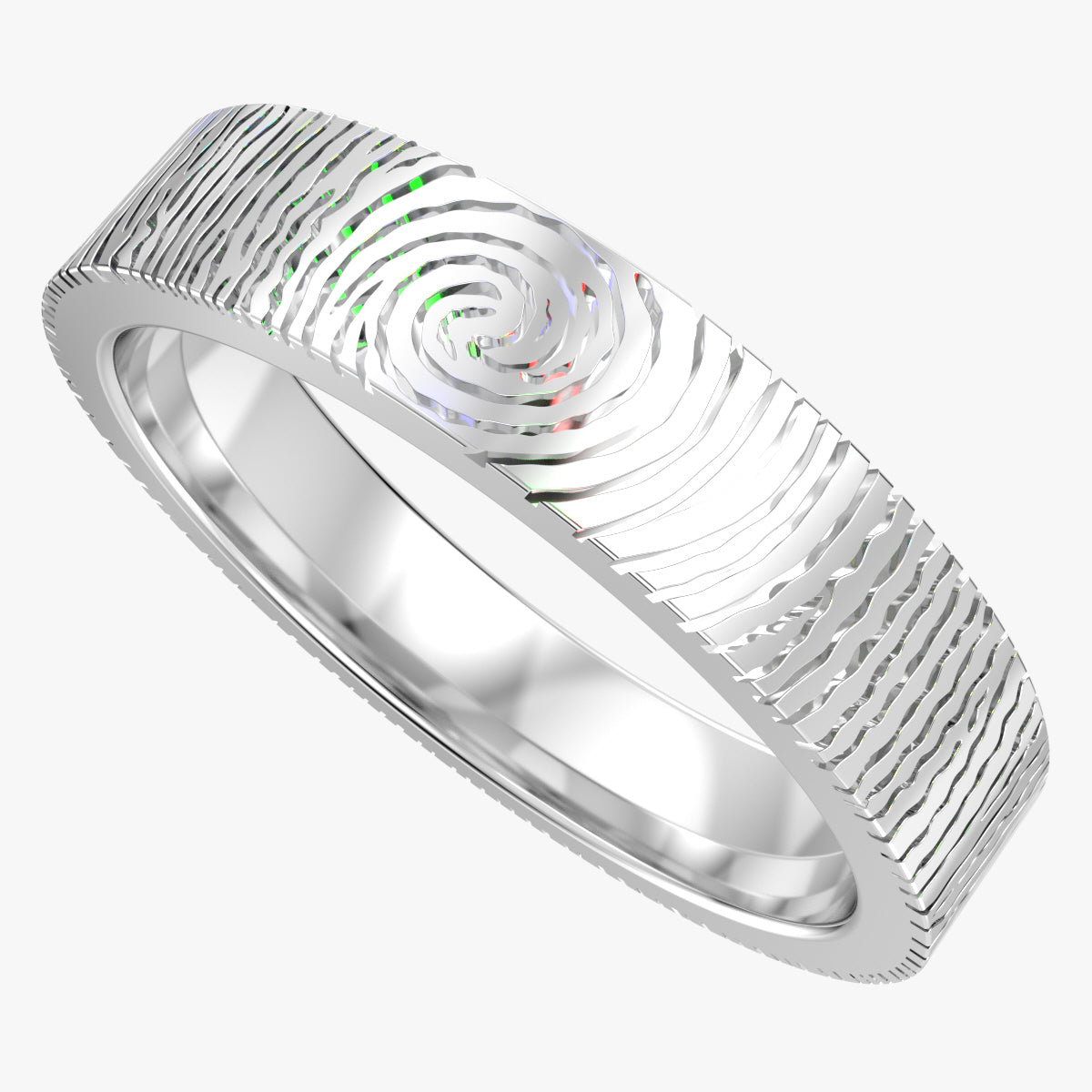 Wedding Set Rings Finger Print Styles CAD Design- CC125M 3D print model