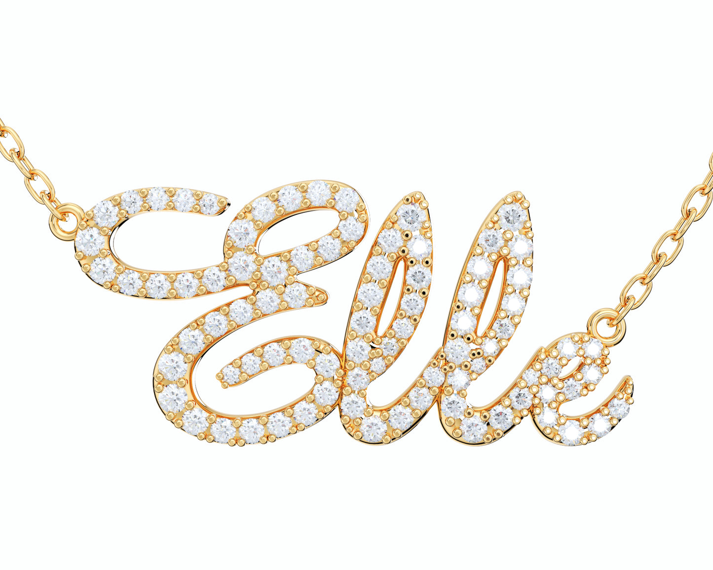 Elle Diamond Set Version Jewelry Font Necklace Pendant Design- EDS-A 3D Print Model