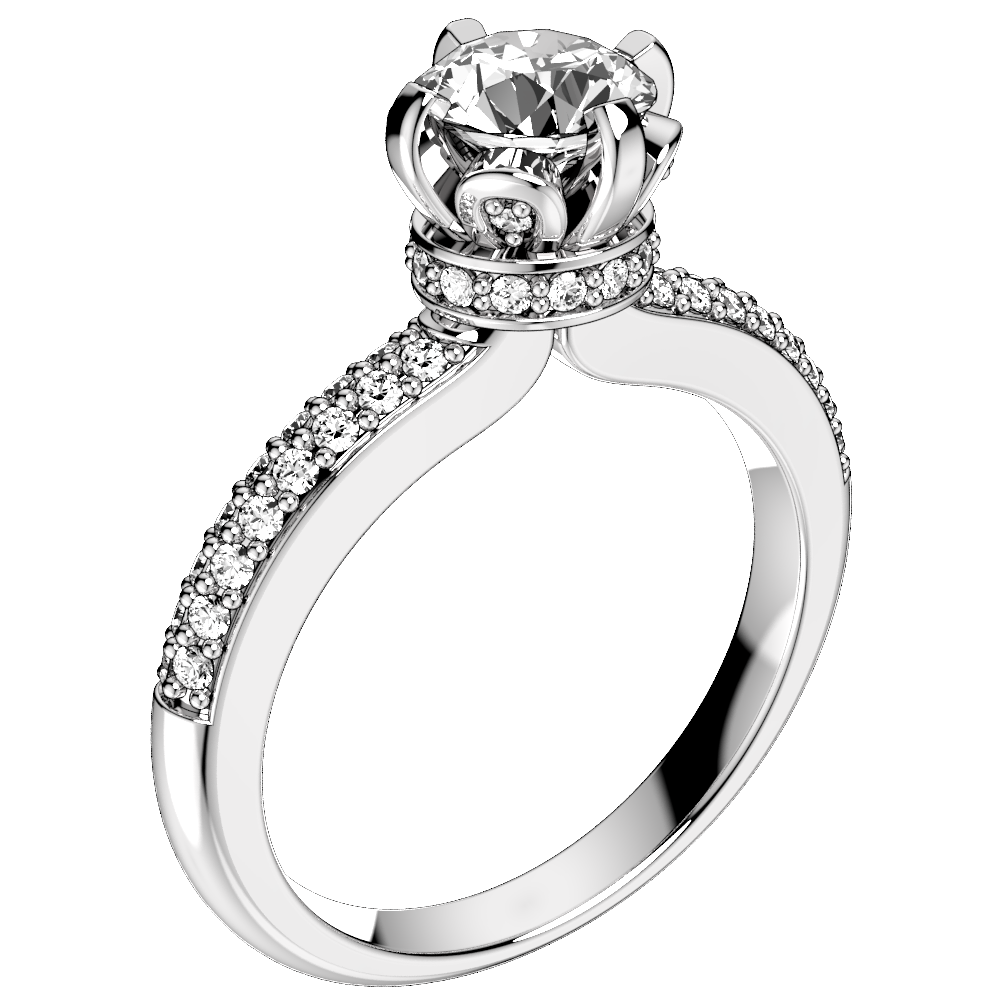 Engagement Solitaire Diamond Ring 3D CAD Design-CC117 3D print model