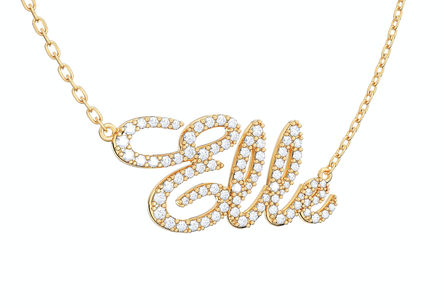 Elle Diamond Set Version Jewelry Font Necklace Pendant Design- EDS-A 3D Print Model