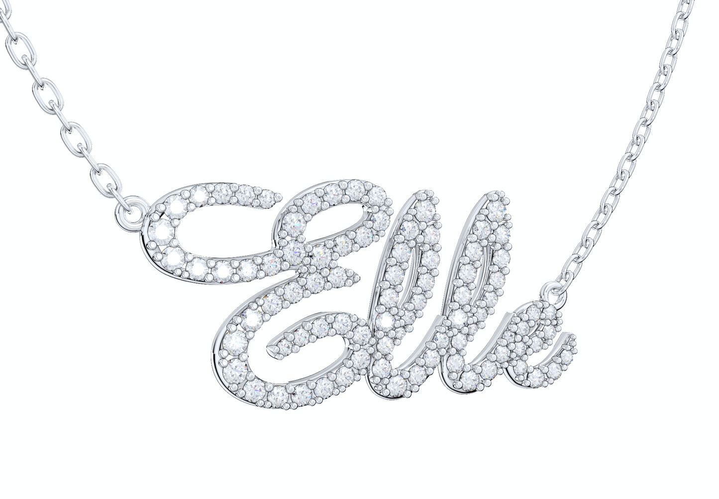 Elle Diamond Set Version Jewelry Font Necklace Pendant Design- EDS-A 3D Print Model