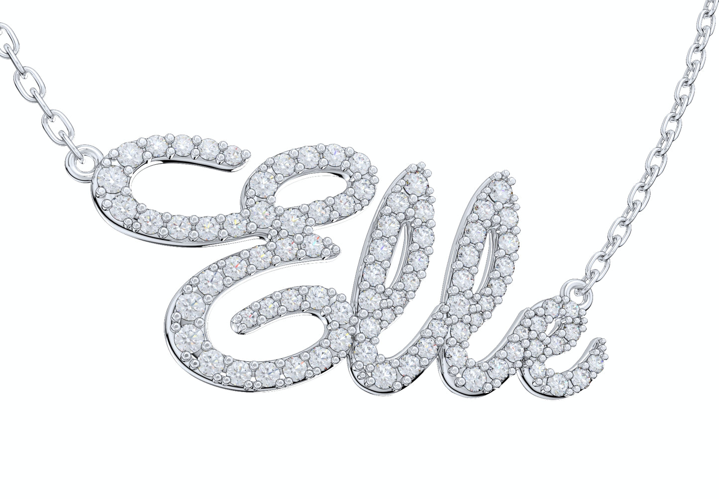 Elle Diamond Set Version Jewelry Font Necklace Pendant Design- EDS-A 3D Print Model