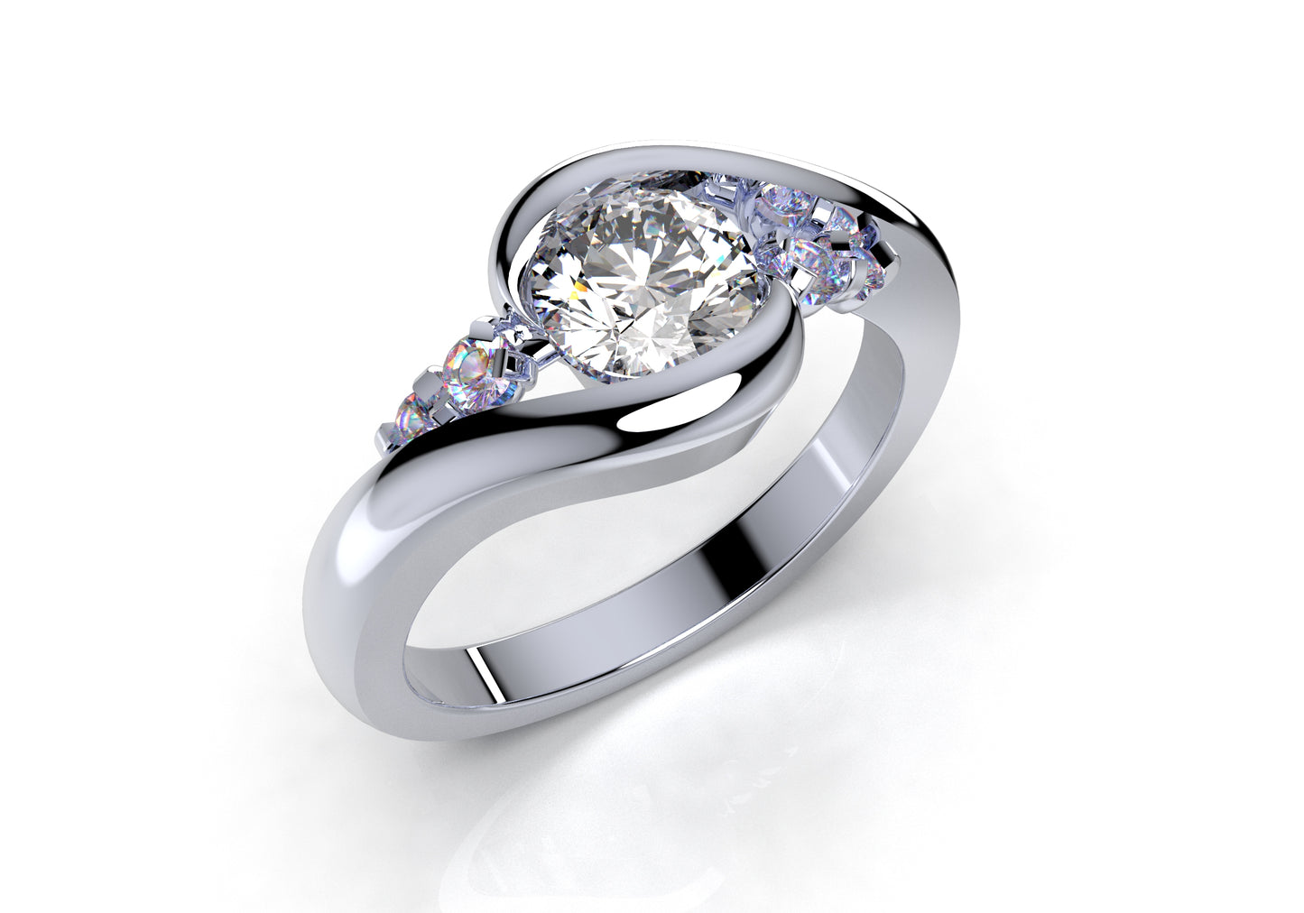 Engagement Ring Solitaire Ring 3D Model Women Ring - CC99 3D print model