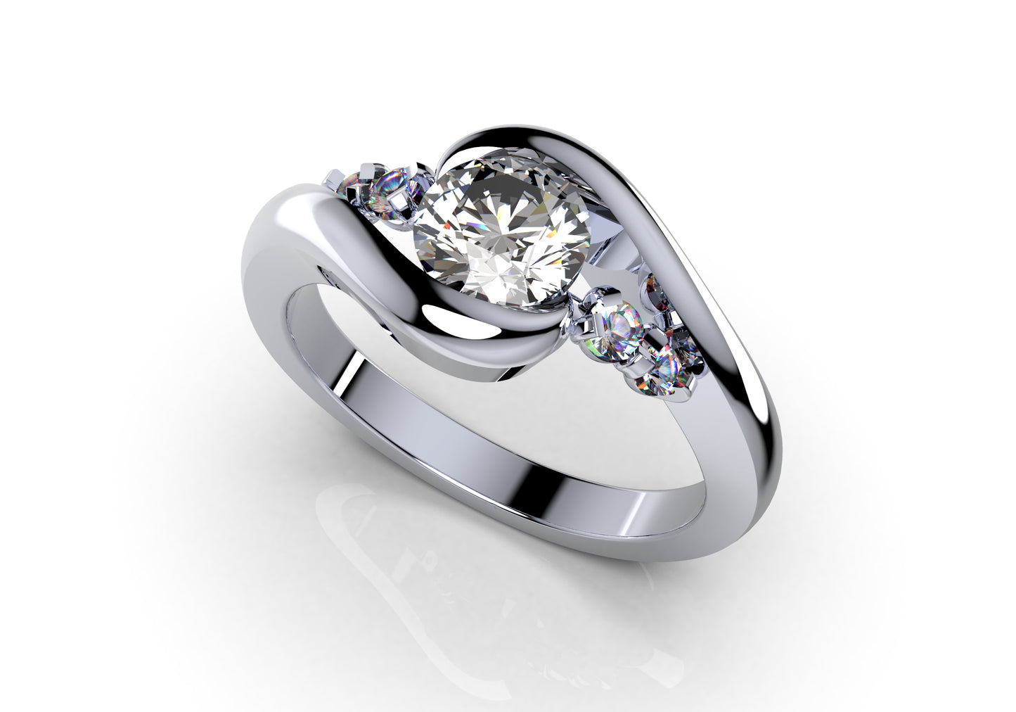 Engagement Ring Solitaire Ring 3D Model Women Ring - CC99 3D print model