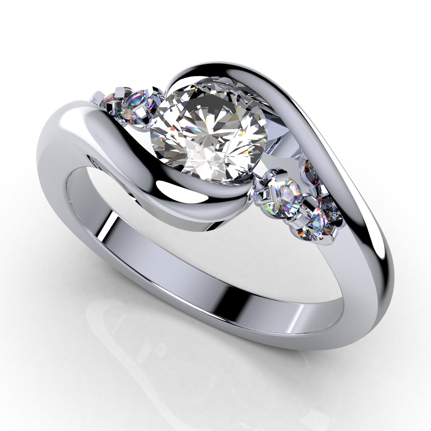 Engagement Ring Solitaire Ring 3D Model Women Ring - CC99 3D print model