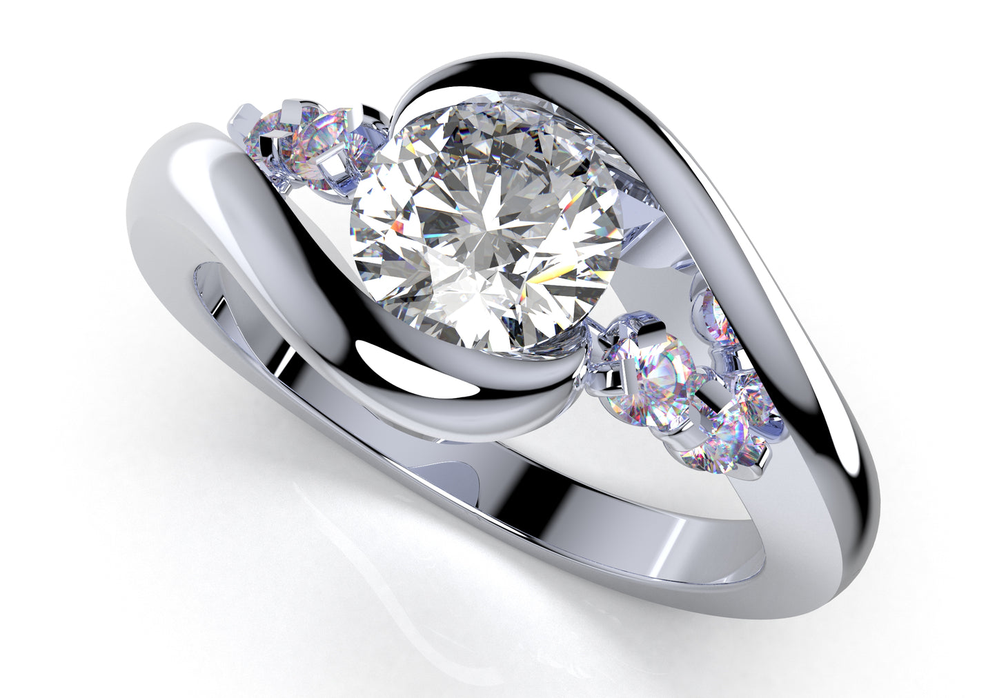 Engagement Ring Solitaire Ring 3D Model Women Ring - CC99 3D print model