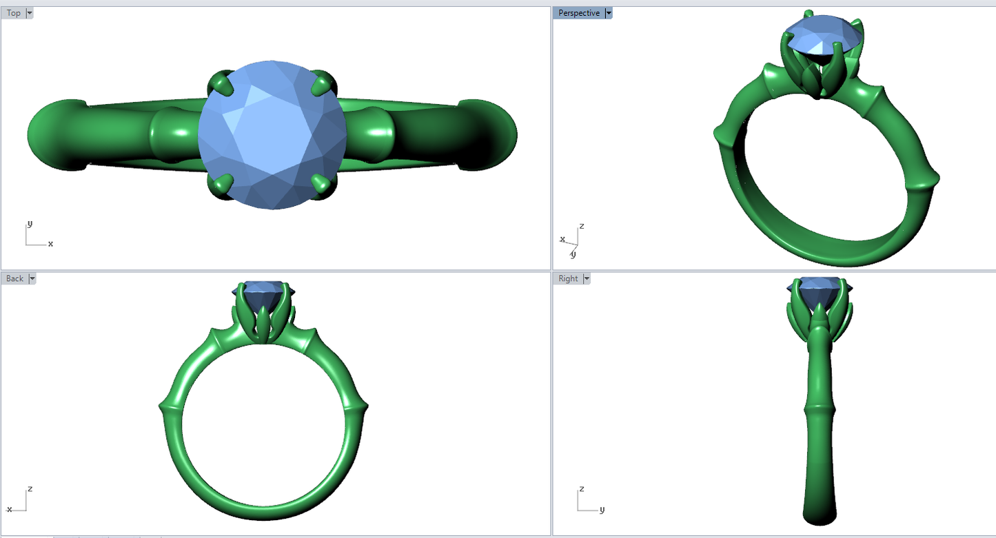 JEWELRY ENGAGEMENT RING STL FILE FOR DOWNLOAD AND PRINT- CA2 3D print model.
