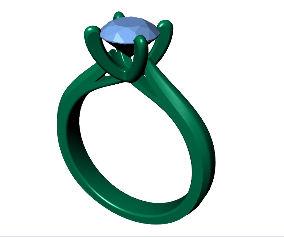 Engagement Ring Design STL CAD file Download model Size 5 US CA5 3D Print Model