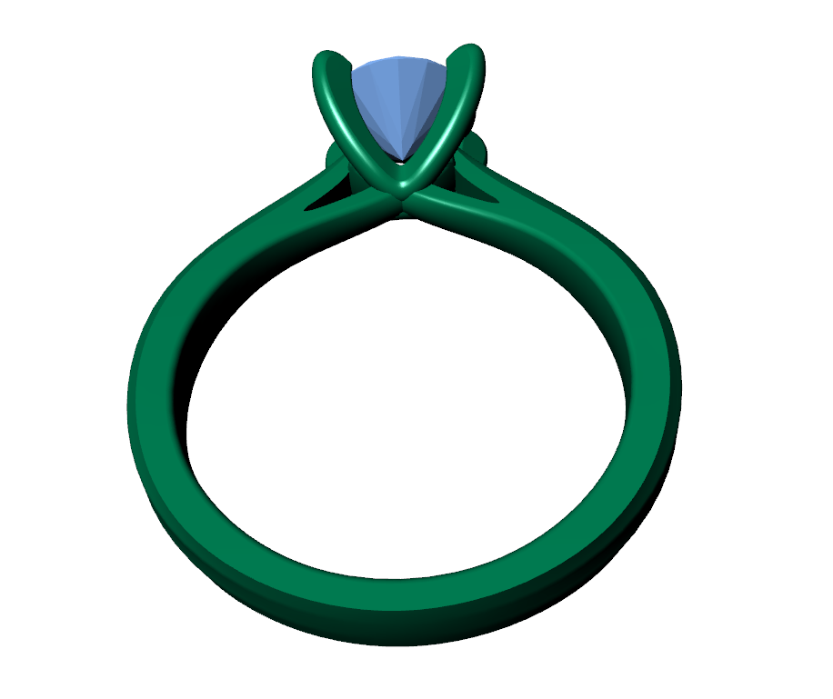Engagement Ring Design STL CAD file Download model Size 5 US CA5 3D Print Model
