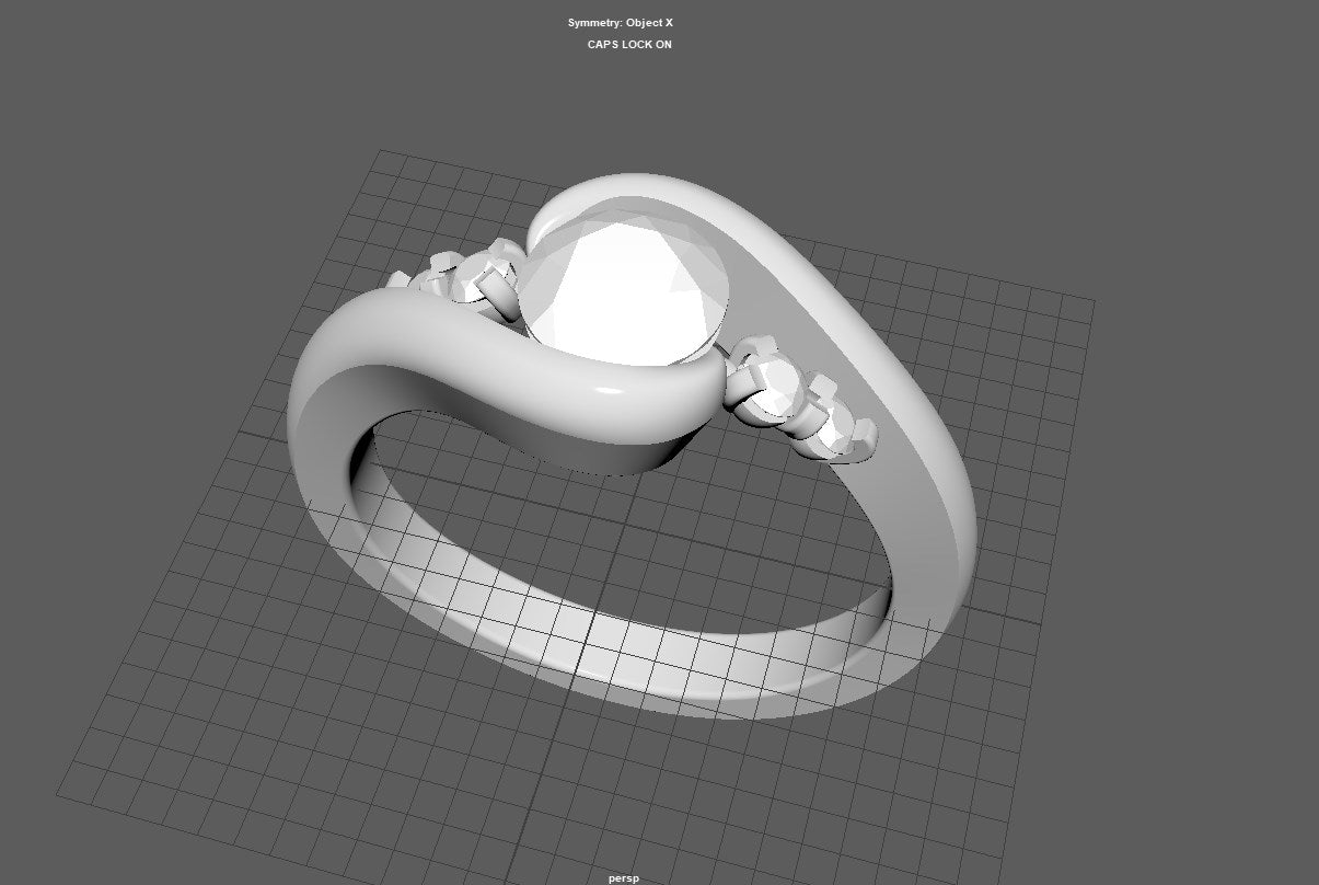 Engagement Ring Solitaire Ring 3D Model Women Ring - CC99 3D print model