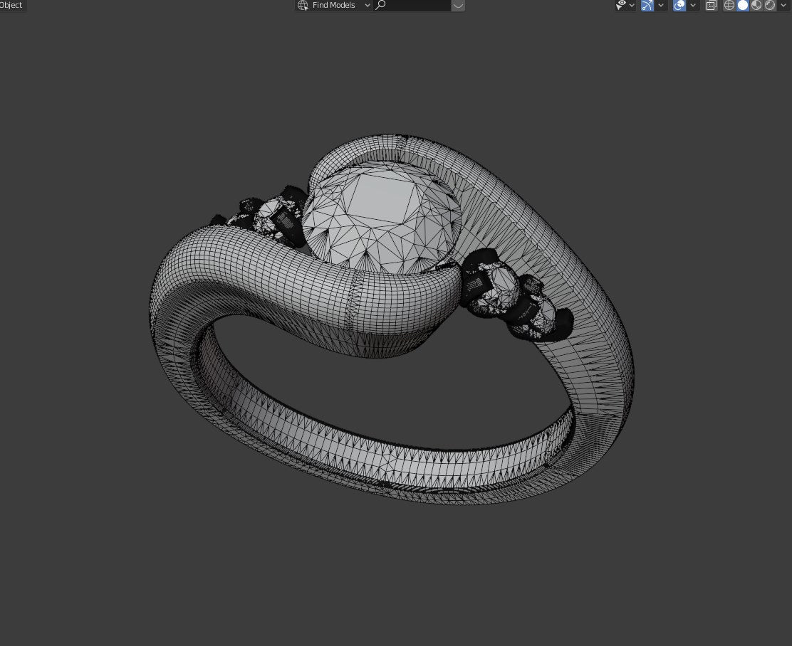 Engagement Ring Solitaire Ring 3D Model Women Ring - CC99 3D print model