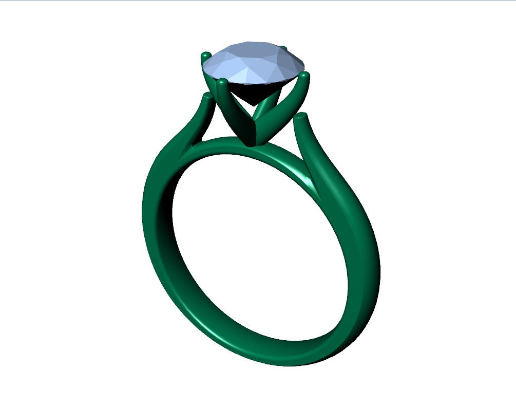 Engagement Ring Solitaire CAD Design-CC119 3D print model