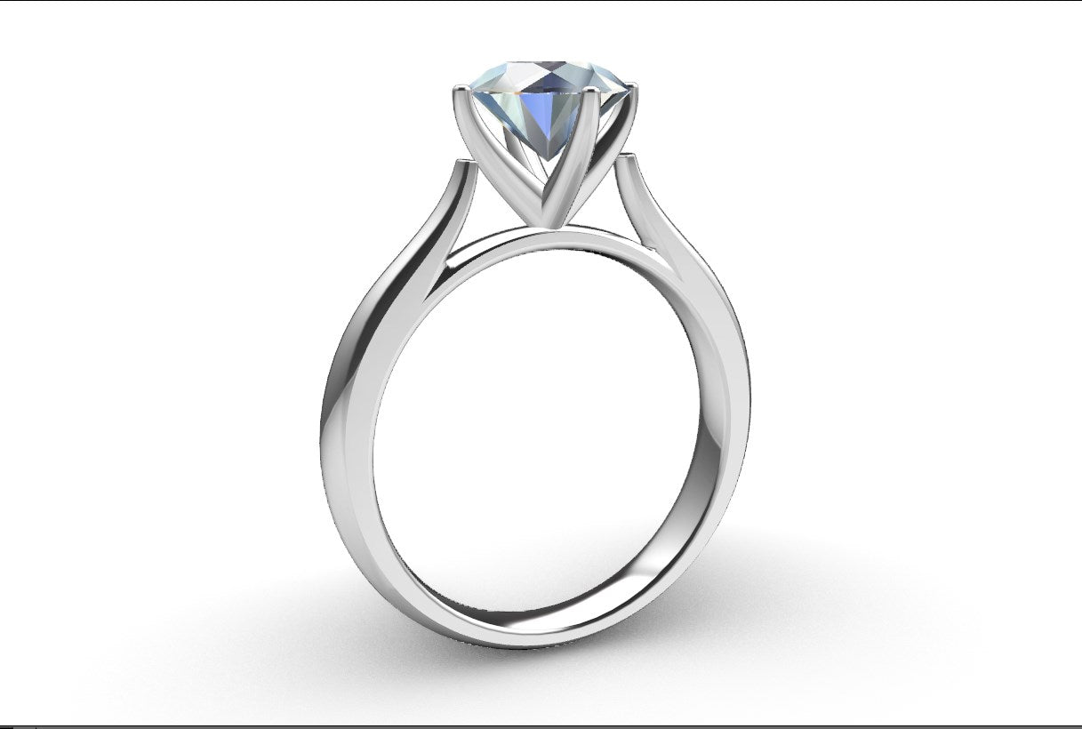 Engagement Ring Solitaire CAD Design-CC119 3D print model