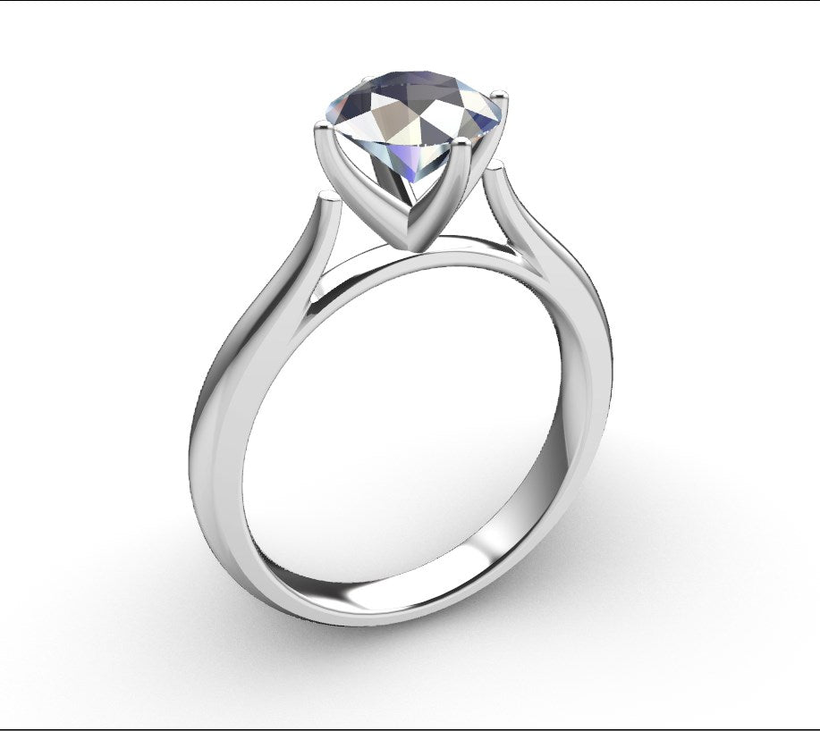 Engagement Ring Solitaire CAD Design-CC119 3D print model