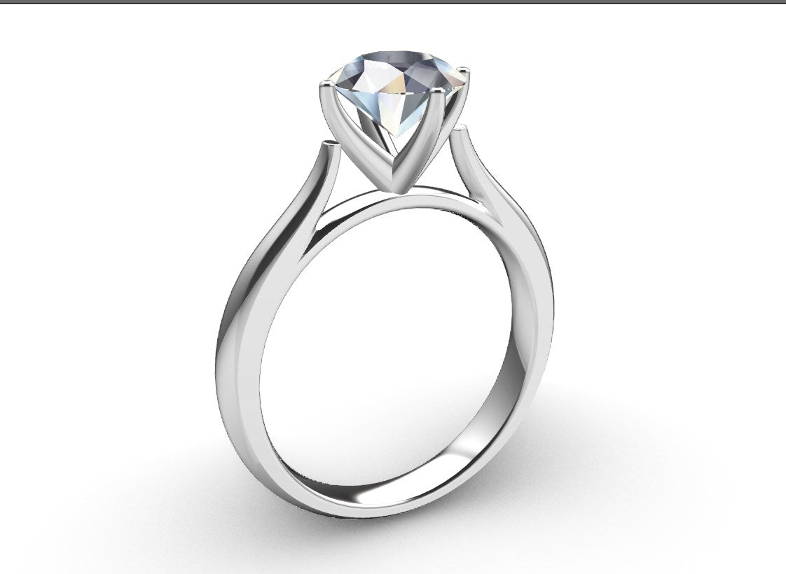 Engagement Ring Solitaire CAD Design-CC119 3D print model