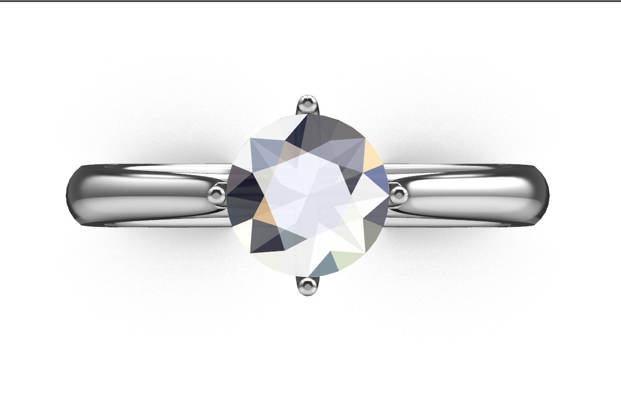 Engagement Ring Solitaire CAD Design-CC119 3D print model