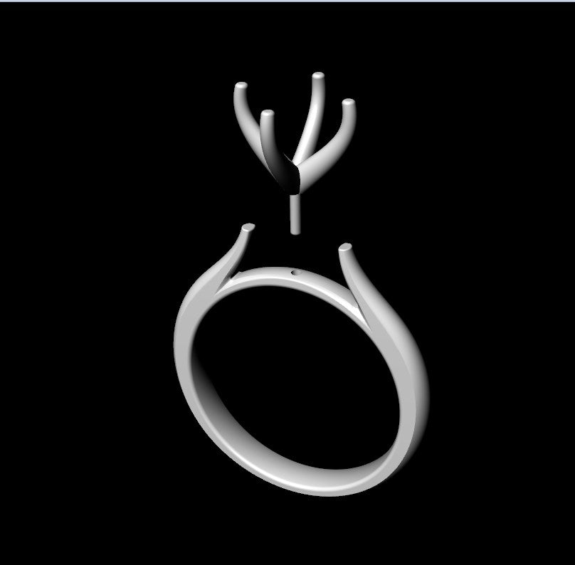 Engagement Ring Solitaire CAD Design-CC119 3D print model