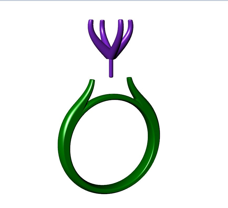 Engagement Ring Solitaire CAD Design-CC119 3D print model