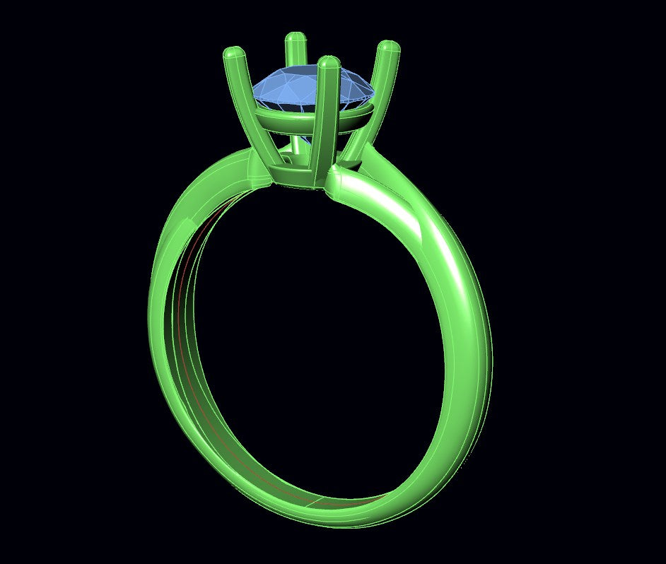 Twisted Engagement Solitaire Ring 3D CAD Design-O11031