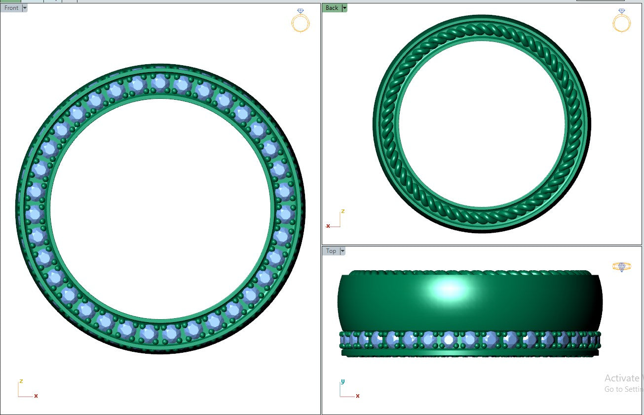 Wedding Ring Set Women Men Ring CAD Design-PSJM001V2
