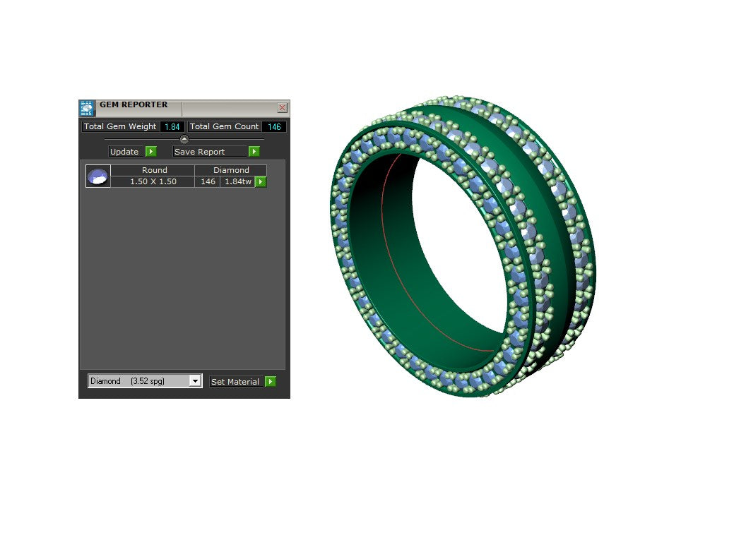 Wedding Ring Set Women Men Ring 3D CAD Design-PSJM001V4