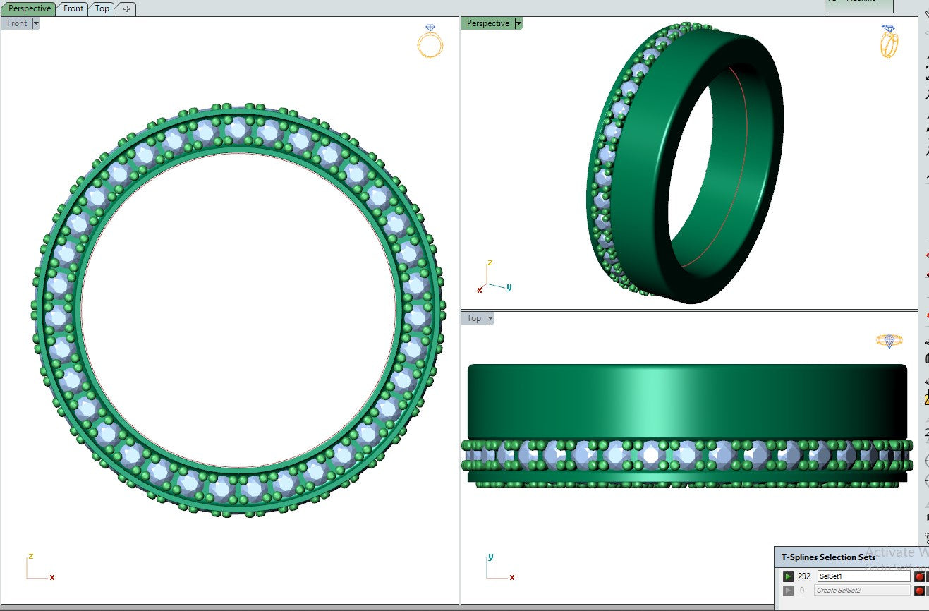 Wedding Set Ring Women Men Ring CAD Design-PSJM001V15 3D print model